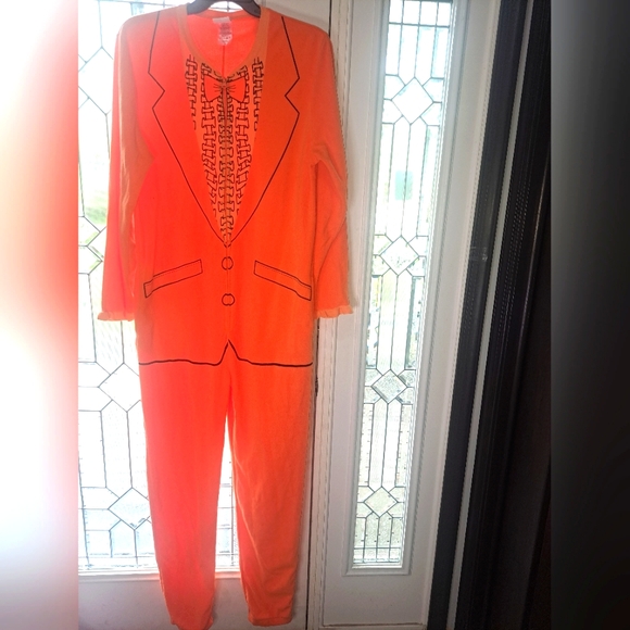Bioworld Dumb and Dumber Size Large Adult Onesie Men's Orange Novelty Suit - Picture 1 of 6